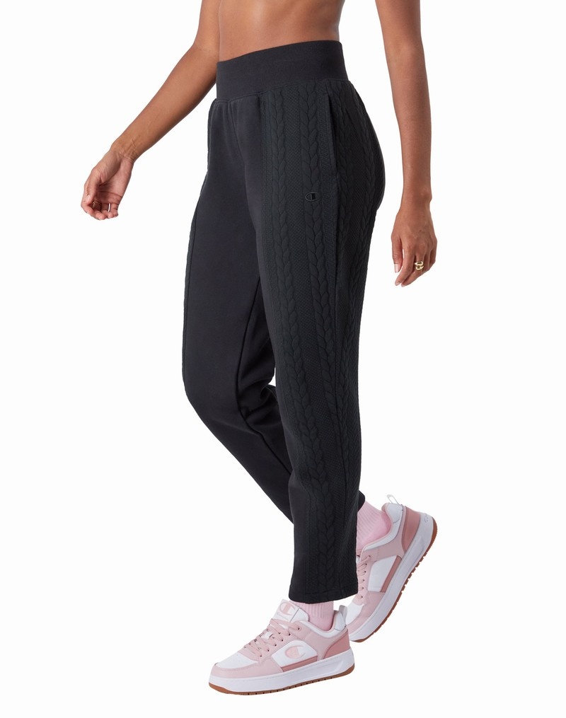 Women's Champio Sweater Pants Black | Y2HS62