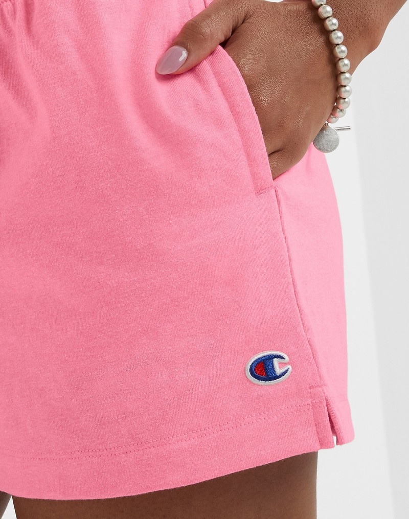 Women's Champio T-Shirt Shorts Pink | V0LF16