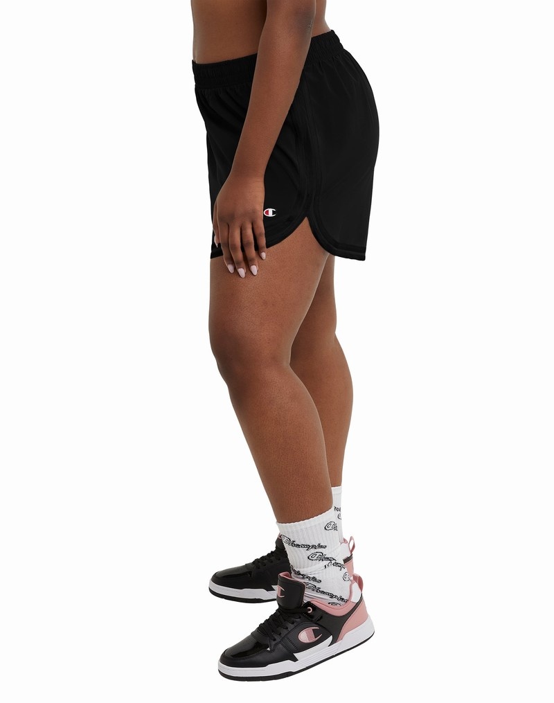 Women's Champio Varsity Shorts Black | K3HY16