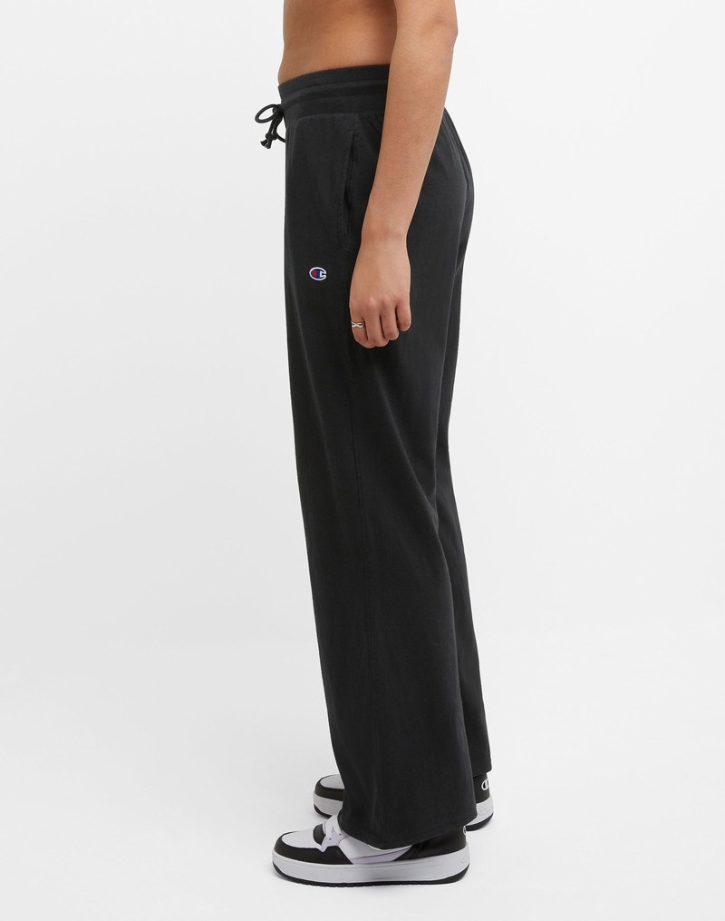 Women's Champio Wide-Leg T-Shirt Pants Black | Z6QL72